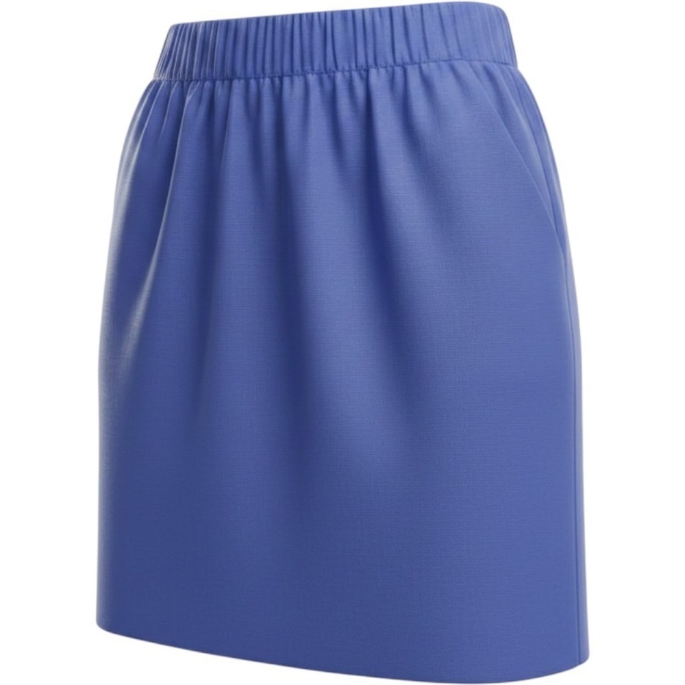 Court‎ & Rowe Blue Linen Elastic Waist Mini Skirt with Pockets Womens Size S